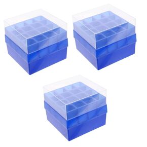 Healvian 3pcs Tube Box Tube Rack Freezer Storage Containers Tube Cryogenic 50ml Tube Holder Vials Storage Tray Test Tube Rack Tube Box Small Plastic