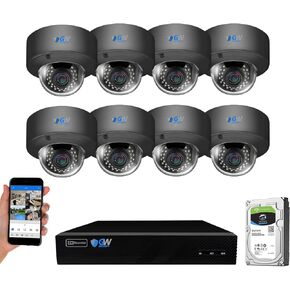 GW Security 8 Channel 4K NVR 8MP (3840x2160) H.265 IP PoE Security Camera System with 8 UHD 4K 2.8-12mm Varifocal Zoom Color Night Vision Waterproof AI Dome Camera, Intelligence AI Smart Functions