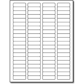 White Removable Labels - Return Address Size 1-3/4" x 1/2" - 80 per Sheet - for Inkjet/Laser Printers - 25 Sheets / 2000 Labels