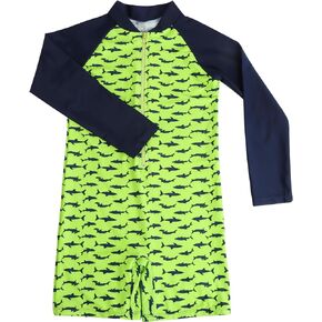 Boys one Piece Swimsuit Zipper Rash Guard Kids Long Sleeve Bathing Suits UPF 50+ Sun Protection Swimwear 4-9Y