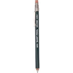 OHTO Mechanical Wood Pencil Type Mini Sharp with Eraser & Clip 0.5mm, Green Body (APS-350ES-Green)
