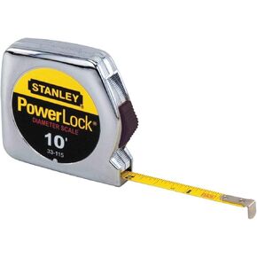Powerlock Tape Rule, 1/4"" x 10ft, Plastic Case, Chrome, 1/16"" Graduation, Sold as 1 Each