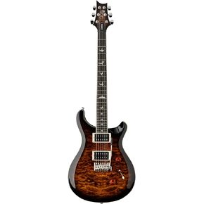 PRS Guitars 6 String SE Custom 24 Quilt Electric Guitar, Black Gold Sunburst with Gigbag, Right, (107876::BG:)