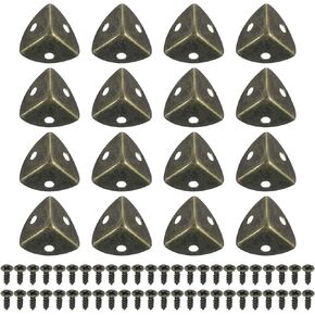 uxcell 16 Pcs Metal Box Corner Protectors 1.18"x0.79" Table Corner Guards Decorative with Mounting Screws for Storage Box Cabinets Wooden Chest, Bronze