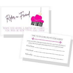 Freshie Referral Refer A Friend for Discount Cards | 50 pk Thank You Freshie Order Form Care Instructions Card Inserts for Holographic Bags