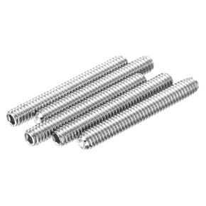uxcell 5Pcs Hex Socket Grub Screw, 1/4-20x2" 304 Stainless Steel Head Socket Set Screws Flat Point Grub Bolt for Door Handles, Light Fixture Repair