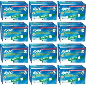 Expo 80004 Low Odor Dry Erase Markers, Chisel Tip, Green Color, 12 Sets with 12 Markers, Total of 144 Markers