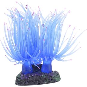 Fish Tank Decor Artificial Plants Artificial Coral Reef Betta Fish Tank Accessories Silicone Aquarium Plants Faux Plants Artificial Coral Decor Blue Decor Sea Urchin Ocean