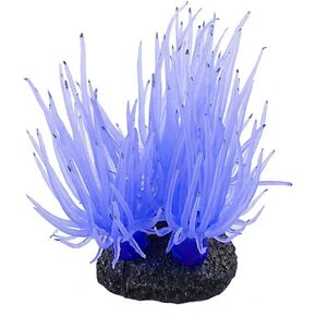 TEHAUX Artificial Coral Fish Tank Decoration, Silicone Sea Coral Ornament for Aquarium, Blue Fish Tank Decor for Betta Fish Tank Decoration, 3inch