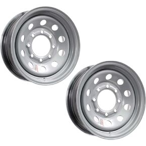eCustomRim 2-Pack Heavy Duty Equipment Trailer Rims Wheels 16 in. 16X6 8H Silver Modular