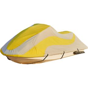Jet Ski Cover Waterproof, 600D Sea Doo PWC Cover, Jet Ski PWC Cover Compatible for Yamaha WaveRunner Kawasaki, Fits from 116''-125'',Read/Grey