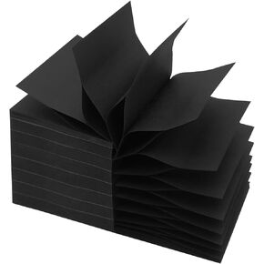 8 Pack pop up Black Sticky Notes 3 X 3 Inch Black Sticky Note 100 Sheets/Pad Easy Post Notes for Office, School, Home (8)