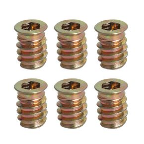 Aopin Threaded Inserts Nut Threaded Fastener Connector Hex Drive Threaded for Wood Furniture Male Female Thread, 1/4-20 x 25mm, 30Pcs