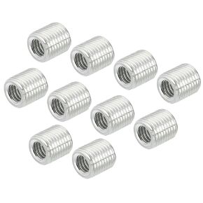 MECCANIXITY Thread Reducing Nuts Insert M14 x 1mm Male to M10 x 1mm Fine Thread Female Adapters 10mm Long Pipe Fitting Conversion Sleeve Reducer, Pack of 10