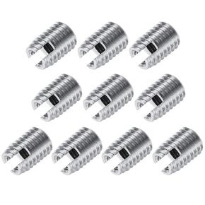 uxcell Self Tapping Threaded Inserts M6 M10x14mm Carbon Steel Repairing Nuts 10pcs