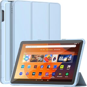 DJ&RPPQ Case for All-New 10 Tablet & 10 Plus Case Incompatible with Samsung iPad -PU Leather Trifold Stand Cover Ultra Lightweight Slim Shell Stand Cover Auto Wake/Sleep- Black