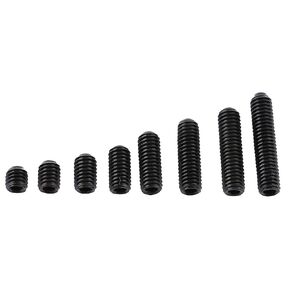 M3 Grub Screws, Black 12.9 Grade Carbon Steel M3 3mm 4mm 5mm 6mm 8mm 10mm 12mm 14mm Screw Assortment Socket Cup Point Grub Set