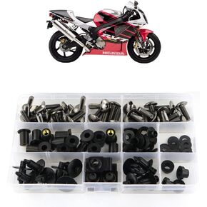 مسامير هيكل السيارة الكاملة Xitomer، تناسب VTR1000 RVT1000 RC51 2000 2001 2002 2003 2004 2005 2006، مجموعة كاملة من البراغي/الغسالات/المكسرات/المشابك/الحلقات (التيتانيوم)