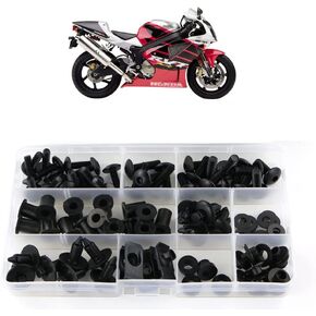 Xitomer Full Sets Fairing Bolts Kits, Fit for 2000 2001 2002 2003 2004 2005 2006 VTR1000 RVT1000 RC51, Mounting Kits Washers/Nuts/Fastenings/Clips/Grommets (Matte Black)