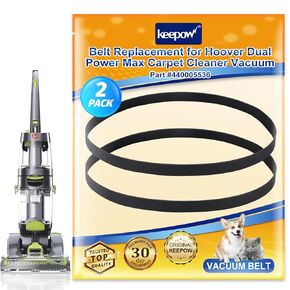 KEEPOW Vacuum Belt for Hoover Dual Power Max Carpet Cleaner FH51000, FH51001, FH51002, FH51010, FH51000RM, FH51000NC, FH51001, FH54000, Replacement Parts 440005536 (2 Pack)