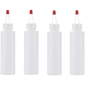 HLLMX 4 PCS Plastic Squeeze Condiment Bottles Perfect for Ketchup, Sauces, Syrup, Condiments, Dressings, Arts and Crafts 4 Oz
