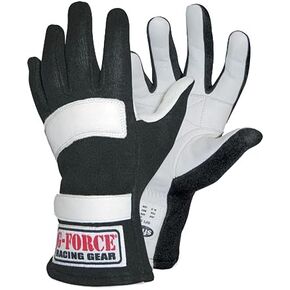 قفازات سباق G-Force 4101LRGBK G5 سوداء كبيرة