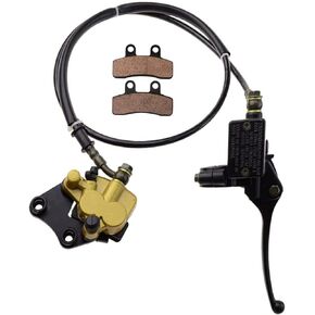 GOOFIT Front Disc Brake Master Cylinder Caliper Assembly With Disc Brake Pad Shoe Set Replacement for Chinese 50cc 70cc 90cc 110cc 125cc Dirt Bike Pit Bike