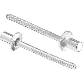 uxcell Blind Rivets, 304 Stainless Steel Pull Rivets Core Decoration Rivets 4mm Diameter 7mm Grip Length Silver Tone, 50pcs