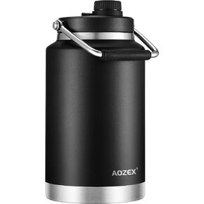 1 Gallon Water Bottle Insulated, 128 oz Large Sports Water Bottle Metal 1 Gallon Water Jug for Drinking, Stainless Steel Water Bottles Big Camping Water Flask Canteen One Gallon Water Bottle