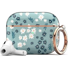 TATOFY for AirPods Pro 2nd Generation Case with Lock Clip Cleaner Kit, Slim AirPod Pro 2 & AirPod Pro Lock Case, Compatible with MagSafe, Hard Full Body Case (L - Cyan)