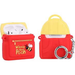 حافظة لجهاز Airpods الجيل الثاني/الأول 2019/2016، أغطية حماية لحقيبة الشحن من السيليكون Suublg Airpod 1/2 مع تصميم حقيبة كتف ثلاثية الأبعاد، مع سلسلة مفاتيح in Kuwait