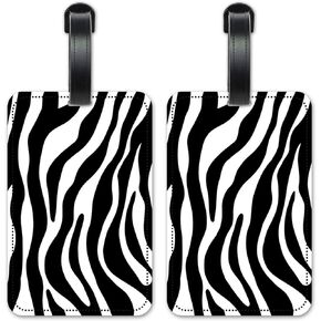 Zebra Print - Luggage ID Tags - Suitcase Identification Cards - Set of 2