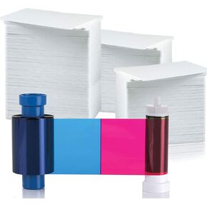 AlphaCard Magicard 100 Print YMCKO 5 Panel Ribbon for Rio Pro/Enduro (MA100YMCKO) Bundle (100 Cards)