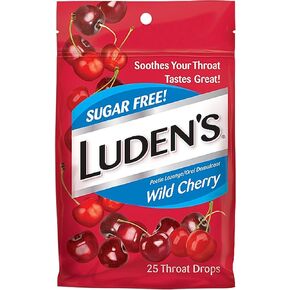 Luden's Sugar Free Throat Drops, Wild Cherry 25 ea (Pack of 10)
