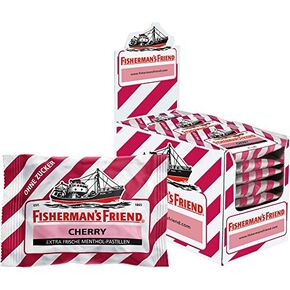 CHERRY SUGAR FREE FISHERMAN'S FRIEND Lozenges 24 x 25g Packs by Fisherman's Friend