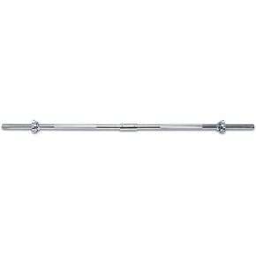 FUXION Fitness Buildable Weightlifting Chrome Bar 47 inch with Spinlock Collars | metal olimpic bar with handler