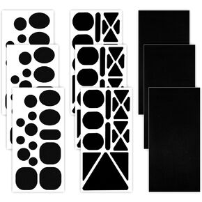 9pcs Puffer Down Jacket Repair Patch, 3 Styles Black Nylon Fabric Repair Patch Tear-Resistant Self-Adhesive Down Coat Repair Patches for Clothes Tent Sleeping Bag Ski Clothing