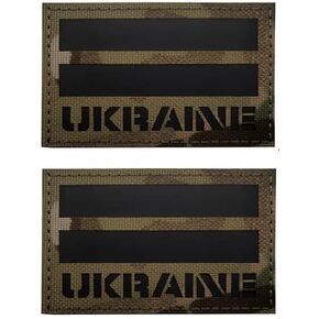 2pcs Ukraine Flag Infrared Reflective Patches for IR Cloth Patch Badge Hook & Loop IR Patch