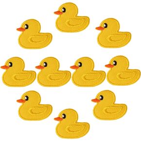 10 Pieces Mini Duck Embroidered Patches Cute Yellow Tiny Duck Iron On Patch for Clothes Dress Jackets Caps DIY Duck Embroidery Patches Sewing Craft Decoration