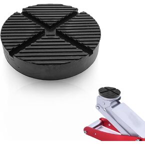 Universal Floor Jack Rubber Pad - Universal Cross Groove Jack Pad Adapter Pinch Weld Side Frame Rail Protector Puck/Pad, 1 Pack