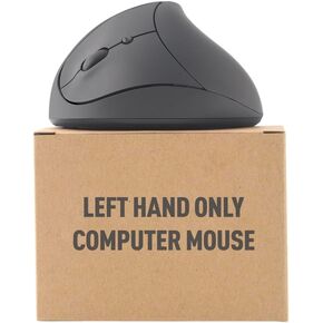 Urby Left Handed Mouse Wireless, Ergonomic, Vertical. Also As Left Handed Gaming Mouse. Compatible with Windows/macOS/iPadOS, Laptop, PC. [Battery Included] (Black)