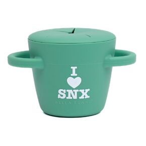 Bella Tunno Happy Snacker – No Spill Snack Cups for Toddlers and Babies, Baby Snack Container Made from Silicone BPA Free, Soft and Easy to Use (Snack Super Fan)