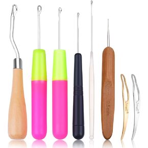 Dreadlocks Tool,7pcs Dreadlocks Crochet Hook and 2pcs Interlocking Tools Easyloc Hair Tool for Dreadlocks, Interlocks Sisterlocks Braid Craft