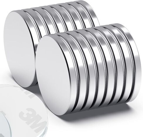 Strong Neodymium Magnets, Rare Earth Magnets for Crafts, Heavy Duty Magnets with Adhesive, Round Magnets, Disc Magnets, 1.26 x 0.12 Inch, 16 PCS in Saudi Arabia