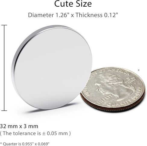 Strong Neodymium Magnets, Rare Earth Magnets for Crafts, Heavy Duty Magnets with Adhesive, Round Magnets, Disc Magnets, 1.26 x 0.12 Inch, 16 PCS in Saudi Arabia