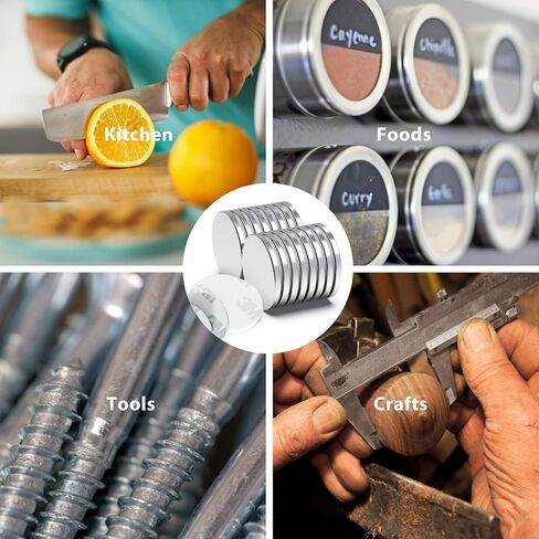 Strong Neodymium Magnets, Rare Earth Magnets for Crafts, Heavy Duty Magnets with Adhesive, Round Magnets, Disc Magnets, 1.26 x 0.12 Inch, 16 PCS in Saudi Arabia