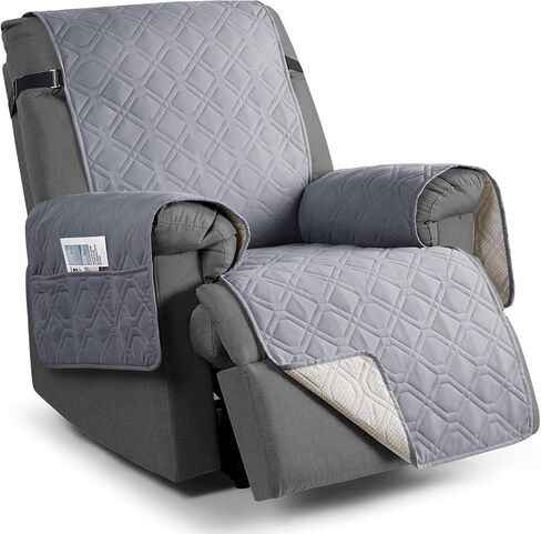 Recliner Cover 100% Waterproof Sofa Slipcovers Non-Slip Reclining Couch Cover Split Sofa Covers Furniture Protector for Pets, Dogs(Light Gray，23.6") in Saudi Arabia