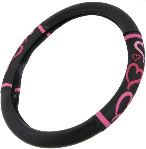 BDK Universal Fit Universal Love Story Steering Wheel Cover - Rubber (Love Story Pink) in Saudi Arabia