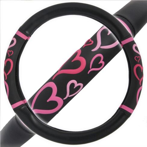 BDK Universal Fit Universal Love Story Steering Wheel Cover - Rubber (Love Story Pink) in Saudi Arabia