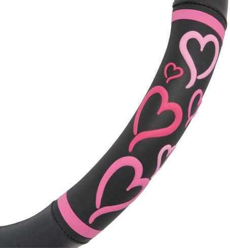 BDK Universal Fit Universal Love Story Steering Wheel Cover - Rubber (Love Story Pink) in Saudi Arabia